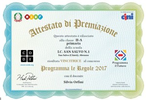 Premiati al Ministero dell’Istruzione gli alunni abruzzesi della II A della Scuola Primaria dell’I.C.1 “S. D’Acquisto” di San Salvo.