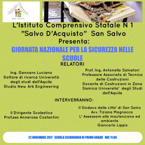 22 novembre 2017- Il nostro Istituto presenta la Giornata nazionale per la sicurezza nelle scuole.